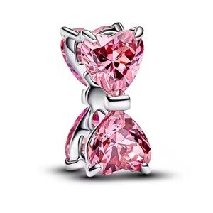 New Pink Bow Gemstone Charm